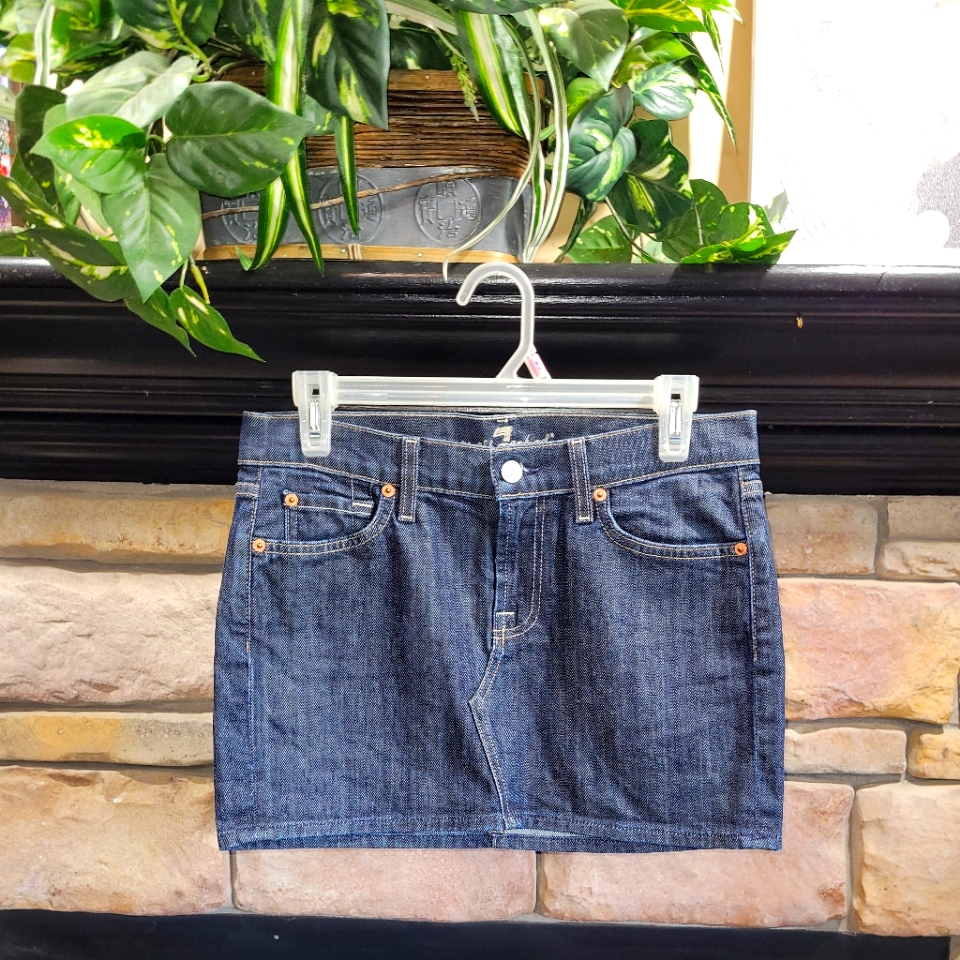 7 For All Mankind Roxy Jean Mini Skirt Size 27